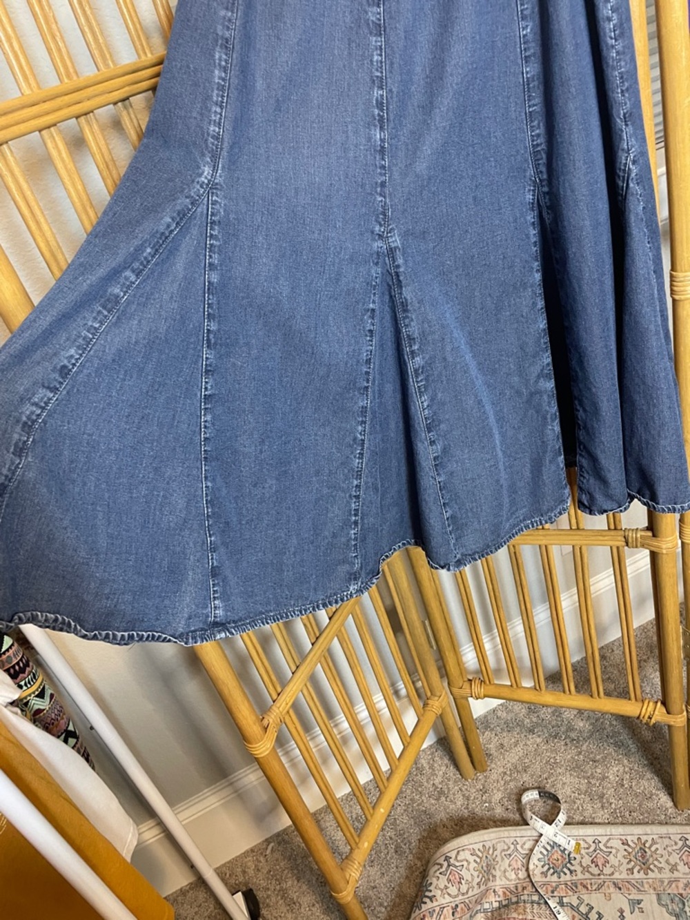 Coldwater Creek Denim A-Line Maxi Skirt in Dark Blue - Picture 2 of 6